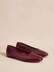 Rosivie 2025 Spring/Autumn New Arrival High-End Commuting Hollow-Out Casual Comfortable Versatile Women Flat Shoes - Burgundy - View 5