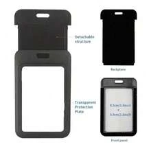 Plastikowy uchwyt na identyfikator pracownika Kreatywny pojemnik na karty pracownicze Modny uchwyt na karty pracownicze Etui ochronne Organizer na karty imienne Nadaje się do akcesoriów biurowych i szkolnych Wzór imienia i nazwiska 26 liter, klimat boho - Czarne - Zobacz 3