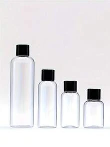 1/3/5 件旅行瓶带翻盖空透明分配器容器适用于旅行装化妆品旅行必需品、便携式配件储存 - 黑色 - 查看 1