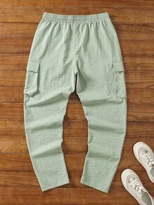 Manfinity VCAY Men's Casual Solid Color Cargo Pants, Suitable For Spring And Summer, Fall - Apricot - View 2