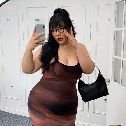 섹시한 빈티지 옴브레 메쉬 러셔드 로맨틱 휴양지 드레스