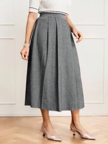 Miaspire 乡村音乐会女式褶皱简约通勤裙，休闲日常穿着