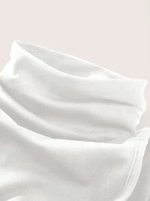 Siren Gaze 白色镂空长袖修身女式T恤，适合秋冬季节 - 白色 - 查看 5