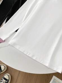 SHEIN 2pcs/Set Teen Boys' Basic Black & White Slim Fit Crew Neck Long Sleeve T-Shirts, Casual, School, Comfortable, Versatile, Soft Fabric, Suitable For Daily Wear, School, Outings, Outdoor Activities, Underwear,Home, Autumn/Winter Turtleneck Long Sleeve Shirts Long Sleeve Turtleneck Tops Basic Turtleneck Tops Fall Autumn And Winter Turtleneck Boys Long Sleeve Boys Turtleneck Tight Turtleneck