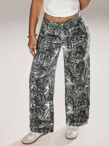 SHEIN ICON Quần jean ống đứng lưng cao phong cách retro đơn giản dành cho nữ - Nhiều màu - Xem 5