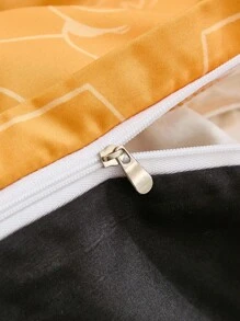 GARFIELD | SHEIN Juego de ropa de cama con estampado de dibujos animados - Amarillo - Ver 5