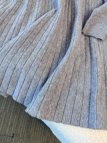 Franclia 全新圆领长袖收腰A字型女式毛衣裙