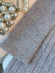 Franclia 全新圆领长袖收腰A字型女式毛衣裙