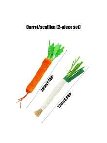 PETSIN 1 件木制猫薄荷玩具，葱、欧芹、胡萝卜猫玩具，仿真蔬菜耐咬自娱自乐，磨牙猫，宠物玩具