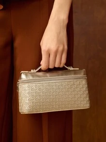 MOTF PREMIUM BOLSO TOTE CON CREMALLERA DE PIEL DE PU - Dorado - Ver 8