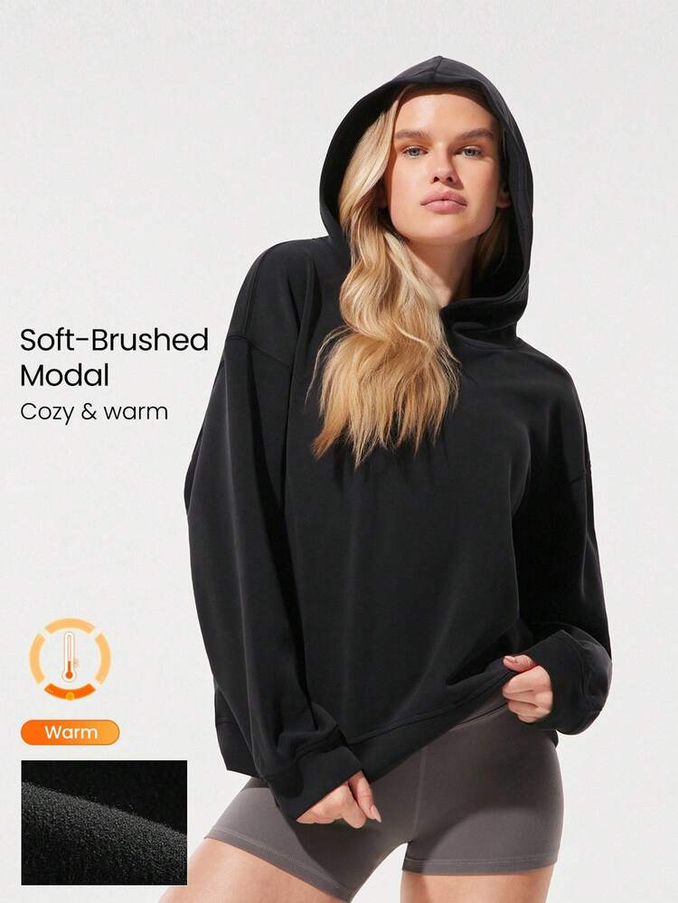 Modal Ultra-Soft Warm Smooth Loose Fit Hoodie Sweatshirt Daily Casual Wear Fall Winter