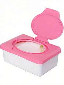 SHEIN 1 szt. Pudełko do przechowywania chusteczek nawilżanych Duża pojemność Przenośne Zamykane etui Odporne na wilgoć Pyłoszczelne Materiał PP Do łazienki Salon Komoda Samochód Biuro Organizacja gospodarstwa domowego Niezbędne - Wielokolorowe - Zobacz 11