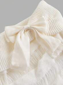 Skyraze Women's French Style Off Shoulder Slim Fit Hollow Out Pullover Sweater In Fall/Winter - White - View 5