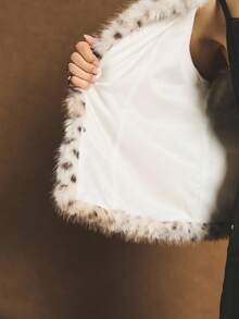 Poéselle Áo khoác lông thú giả họa tiết động vật dành cho nữ, Thu/Đông - Nhiều màu - Xem 8