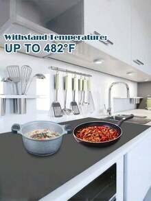 SHEIN 1件装，厨房台面垫，大号餐垫，台面保护垫，防滑耐热桌面保护垫，多用途垫，厨房用品，家居用品，秋冬家居装饰，圣诞节 - 灰色 - 查看 4