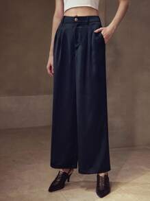 MOTF PREMIUM 褶皱斜口袋西装裤