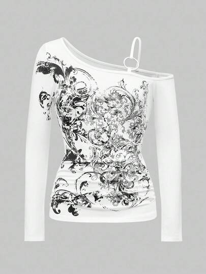 Grunge Punk Cute Tropical Purple Vine Cross Shoulder Sleeveless Elastic Ruched Women T-Shirt, Suitable For Summer Beach, Graduation, Easter, Concert, Nashville Vacation, Elegant