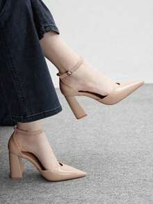 CUCCOO BIZCHIC 女士时尚V领简约高跟鞋，适合圣诞节穿着