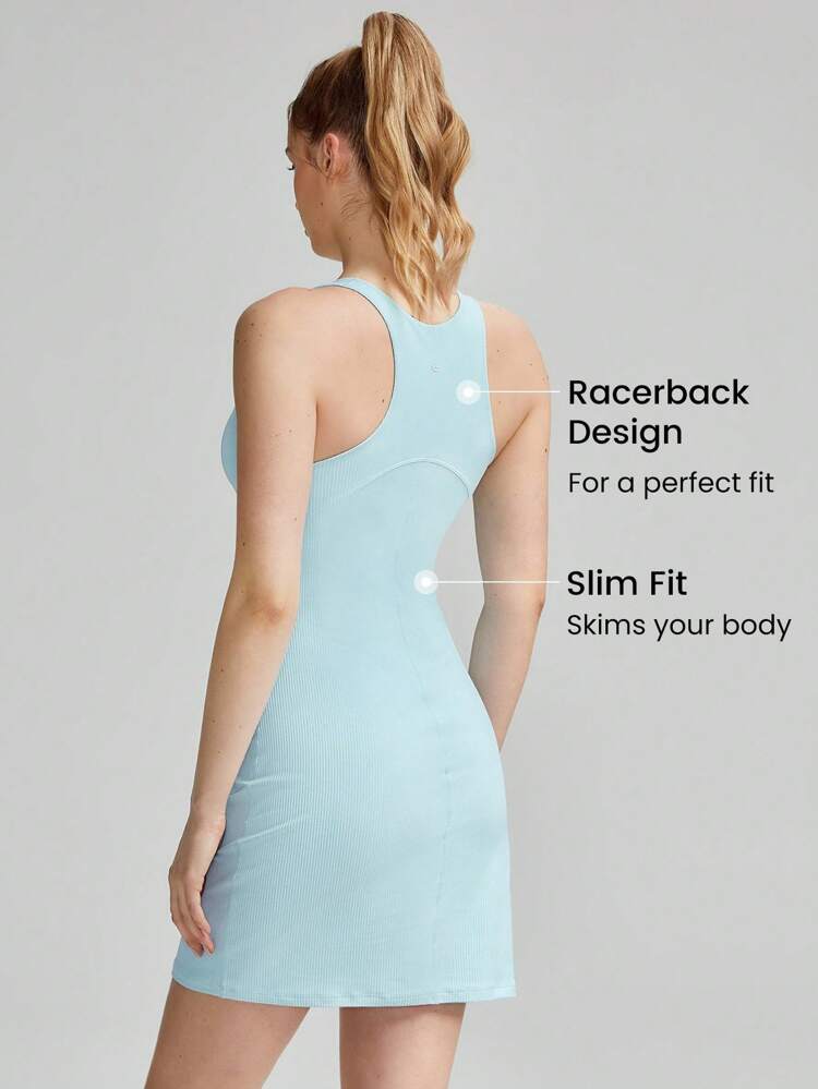 FeatherFit™-Ribbed Racerback Sports Dress