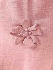 Elenzga Vestido de verano de longitud media con elegante decoración floral 3D para mujer - Rosa vieja - Ver 5