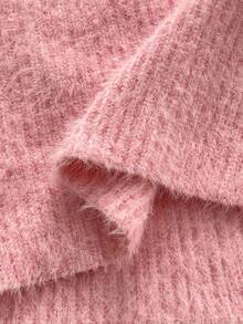 SHEIN MOOSTA Women's Slim Fit Waist Cinched Long Knit Sweater Dress, Autumn/Winter Fall - Pink - View 4