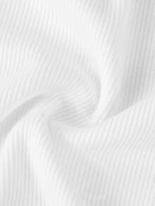 Coolane Tween Girls Winter/Fall Streetwear Basic Stretchy Comfortable Solid Ruched Side Crop Tee,Christmas .New Year,Party ,Chic,Warm - White - View 6