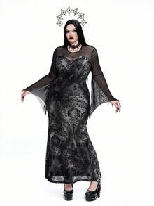 Whyspr Váy Halloween phong cách Goth Punk cỡ lớn - màu đen - Xem 7