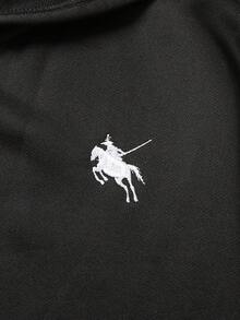 SHEIN 少女休闲针织卫衣外套，带刺绣、拉链和口袋，适合周末、休闲外出、返校、秋冬季穿着。少女拉链卫衣，带帽黑色外套，短款外套，黑色卫衣，秋季黑色拉链卫衣。 - 黑色 - 查看 5