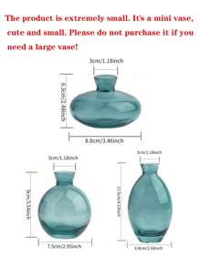 Set de 3 mini jarrones modernos (verde) - Perfectos para decoración del hogar, arreglos florales, fiestas y talla grande, decoración del hogar, jarrón de flores, centro de mesa, decoración de mesa