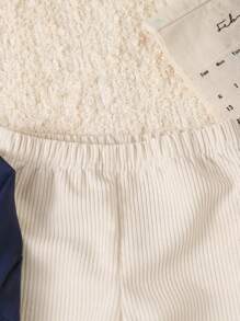 Souflis Souflis 2pcs Baby & Toddler Boys' Casual Blue Long Sleeve Shirt And Beige Corduroy Pants Set, Suitable For Daily Wear And Back To School Fall Winter - Multicolor - View 6