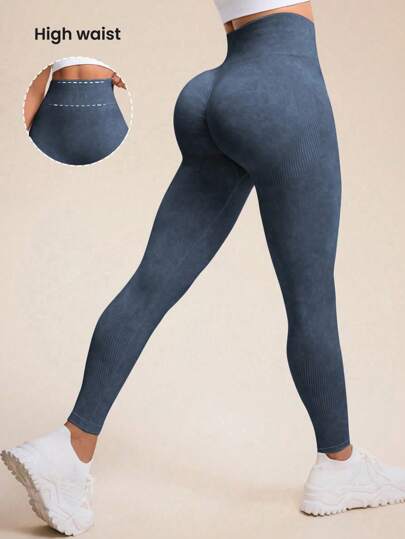 Easithlete 女士高腰无缝高弹力哑光运动紧身裤高腰打底裤无缝打底裤瑜伽裤