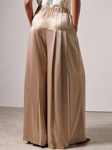 COSMINA Women's Elegant Loose Pleated Long Straight Pants, Autumn/Winter - Khaki - View 7