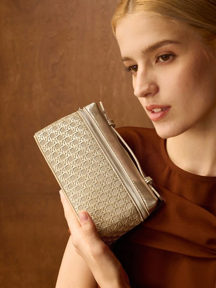 PU LEATHER ZIPPER TOTE BAG