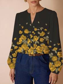 Glamance Whitebread Women's Casual Minimalist Blouse, Suitable For Autumn, Long Sleeve Shirt - Multicolor - View 1