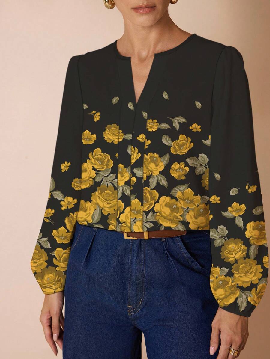 Glamance Whitebread Women's Casual Minimalist Blouse, Suitable For Autumn, Long Sleeve Shirt - Multicolor - View 1