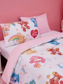 SHEIN X Care Bears Cute Bear Print Duvet Cover Set, Soft And Comfortable, Suitable For Various Beds - Multicolor - View 2