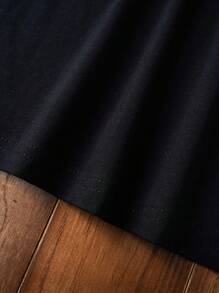 Manfinity NXTstreet Men Cotton Lightning Embroidered Basic Tunic Short Sleeve Tee, Boyfriend Gift, For Work, Summer - Black - View 6