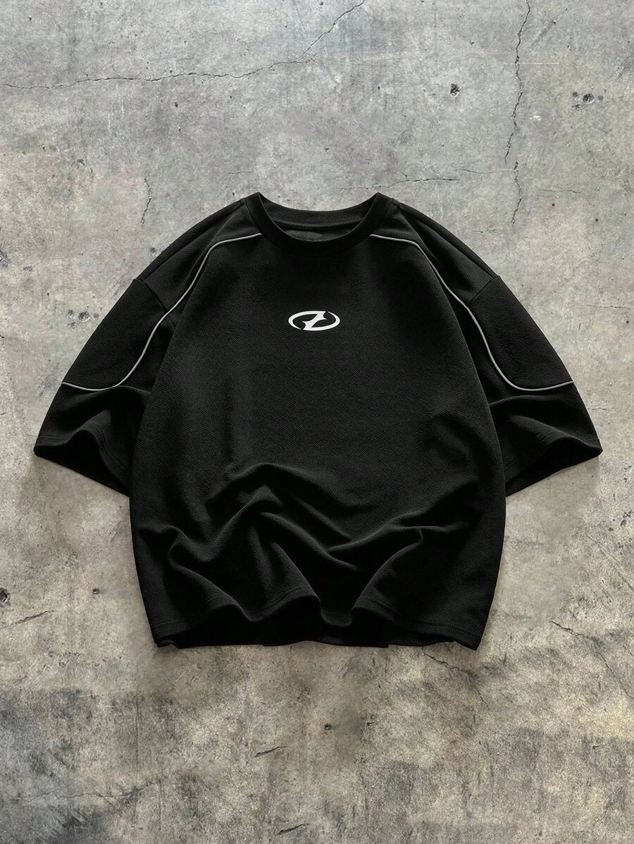 AXEPEAK 男士针织休闲日常宽松短袖T恤