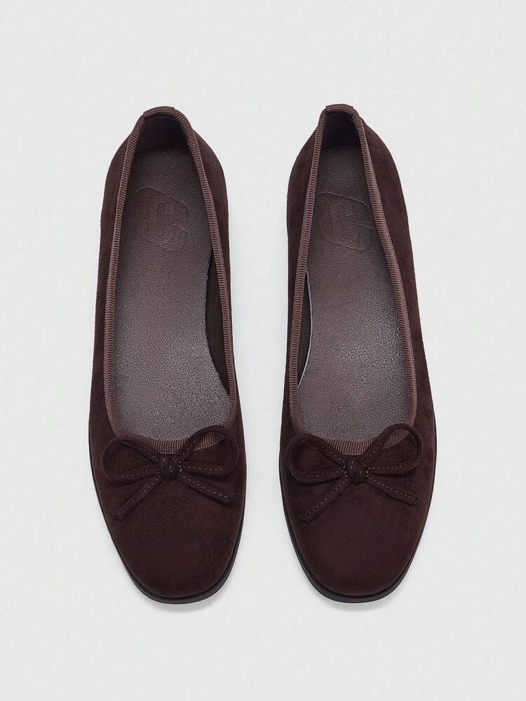 CUCCOO BIZCHIC Women's Casual Versatile Minimalist Bow Decor Flat Loafers For Christmas Spring Shoes