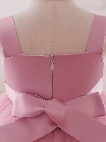 Glamorique Kids Baby Girl Sleeveless Floral Mesh Tulle Party Dress, Cute & Sweet Princess Dress, Suitable For Christening, Birthday, New Year Fall Winter