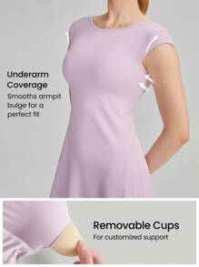 GLOWMODE FeatherFit™-Air U-Back Peekaboo Dress With Built-In Shorts Pocket Anti-Slip Light Support Yoga Studio Gym Daily Quick Dry Moisture Wicking