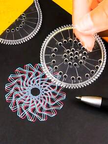 22 件绘图尺套装，释放您的创造潜力 - 透明魔法螺旋绘图模板 - 非常适合绘画和花卉尺子、返校绘画用品、儿童最佳返校礼物、万圣节和圣诞节礼物。 - 彩色 - 查看 3