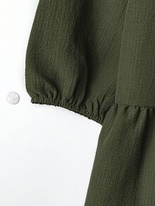 Linhara Plus Size Vacation Casual Solid Color Lantern Sleeve Shirt & Floral Print Pants 2 Pieces Set