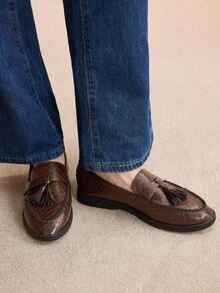 Rosivie 女士休闲一脚蹬平底运动鞋 - 巧克力棕 - 查看 4