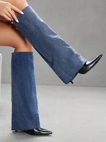 CUCCOO SZL Cuccoo 尖头高筒高跟过膝长靴，性感长筒女式马术靴 - 黑色 - 查看 9