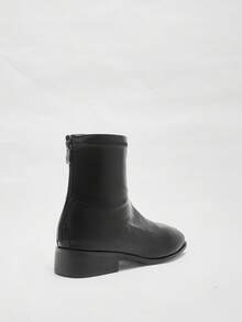 CUCCOO BIZCHIC Nuevas botas de tobillo de tacón bajo con punta cuadrada, ajuste ceñido y elástico, con cremallera trasera. Botines cómodos y versátiles para mujeres. - Negro - Ver 8