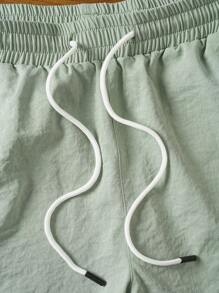 Manfinity VCAY Men's Casual Solid Color Cargo Pants, Suitable For Spring And Summer, Fall - Apricot - View 6