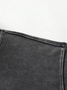 ROMWE MEN Street Life 青少年男童拉法帽印花水洗卫衣秋冬款 - 黑色 - 查看 5