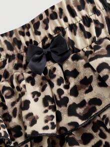 SHEIN MOD 女士 Y2K 蝴蝶装饰多层豹纹蛋糕短裤 - 彩色 - 查看 3