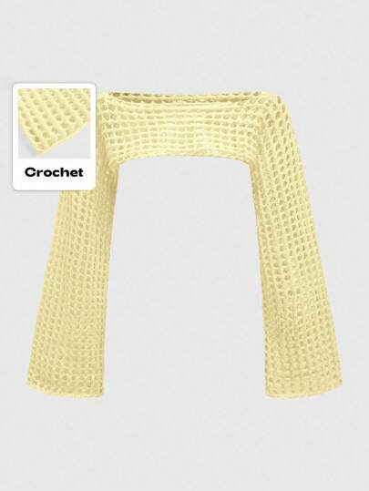 Grunge Punk Pull tricoté crocheté ajouré grande taille